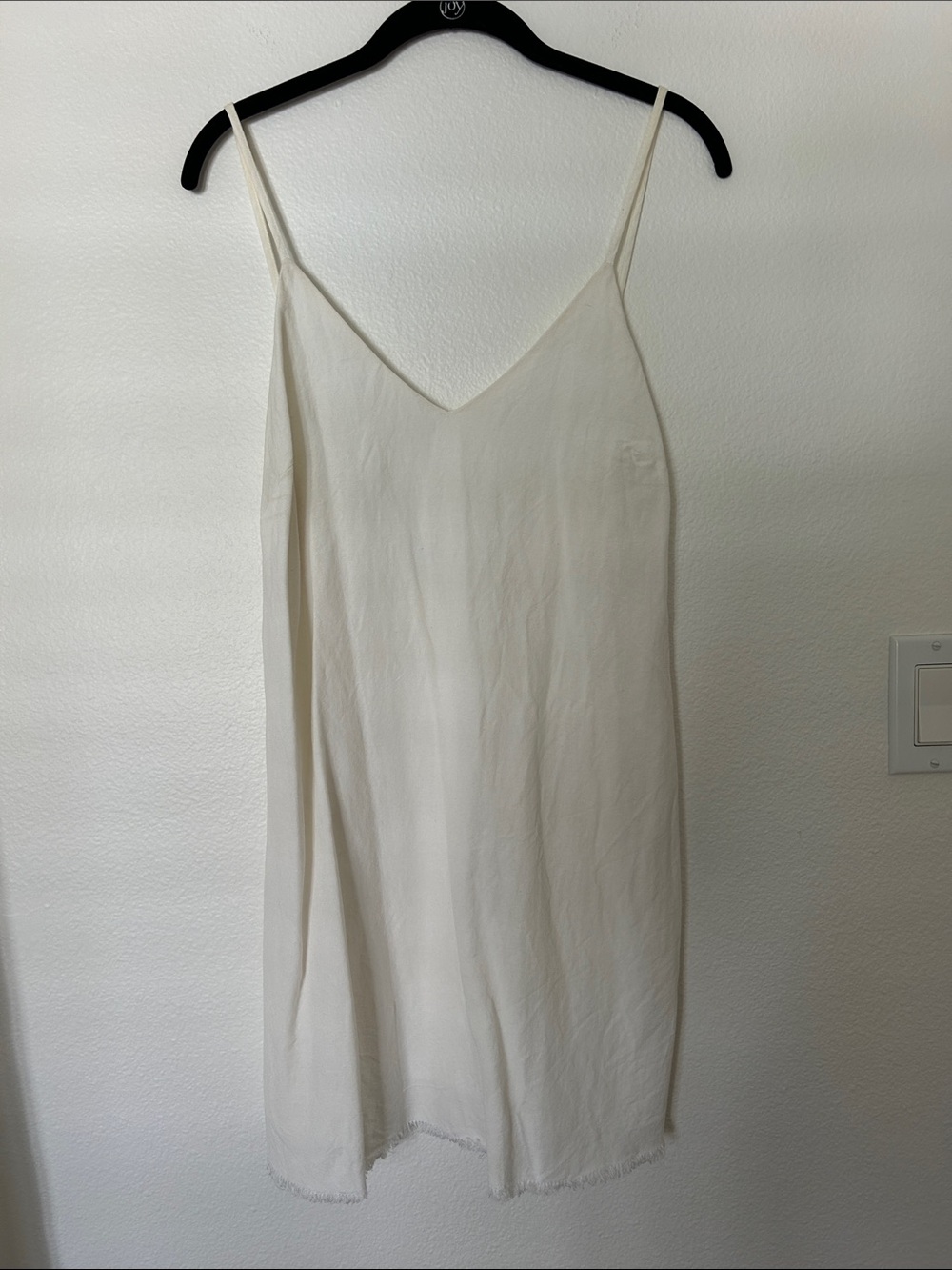 Women's Cream Slip Dress - Lightweight Spaghetti Strap
